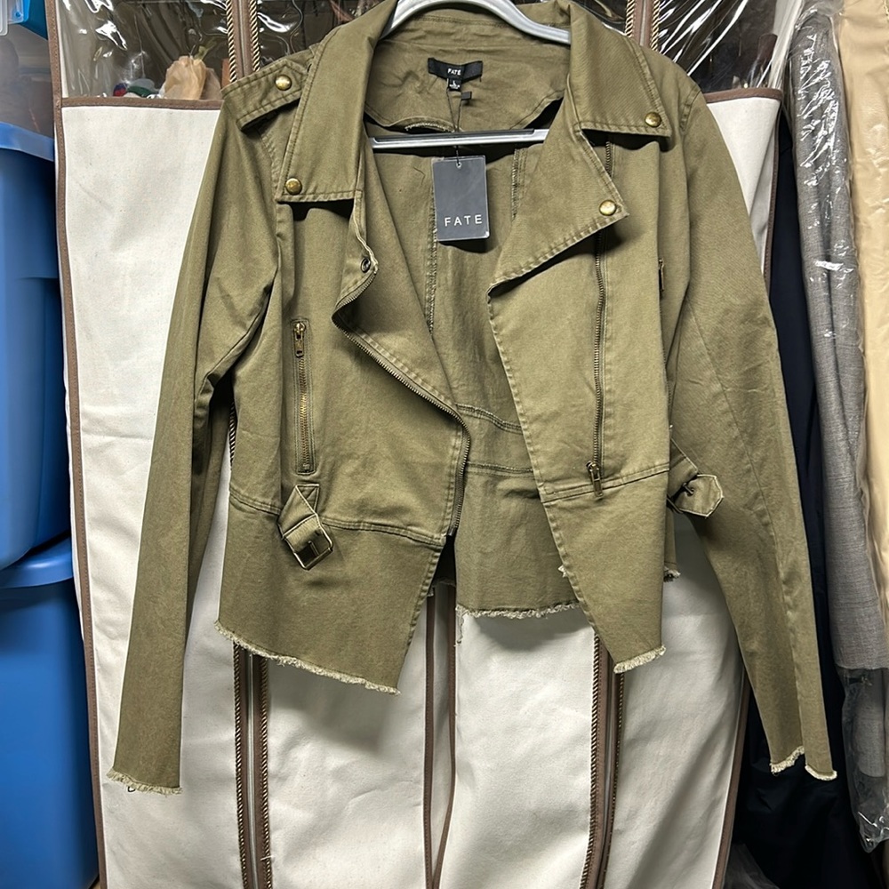 Olive denim jacket